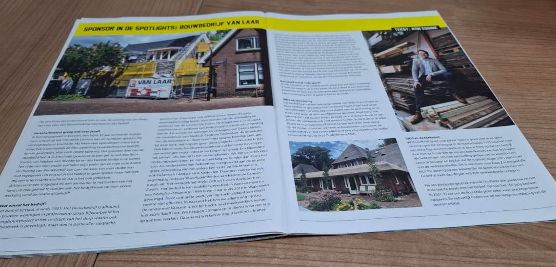 Sponsor in de spotlight: Bouwbedrijf van Laar